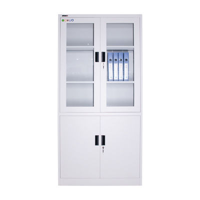 Steel Lockable Glass Door Filing Cabinet Metal File Storage cupboard ISO45001
