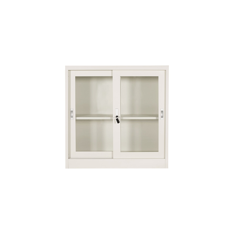 Glass Sliding Door Cupboard Full Height Fireproof Steel Office Cabinet